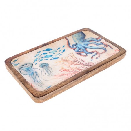 Plateau décoratif en bois pour méduses de mer, pour cuisine et salle à manger