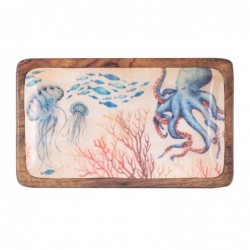Plateau décoratif en bois pour méduses de mer, pour cuisine et salle à manger