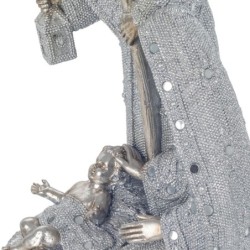 Figure Naissance Jésus Silver of Resine | Chiffres de résine de naissance pour la décoration de résine de jardin 37x20x23cm