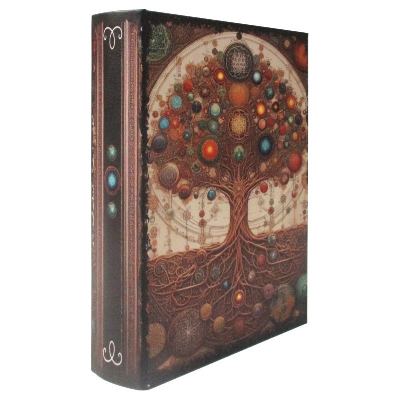 Boîte à livres décorative en forme d'arbre de style ethnique pour l'organisation et la décoration de la maison