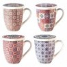 4 mugs imprimés différents avec coffret cadeau