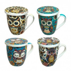 4 tasses hibou différentes...