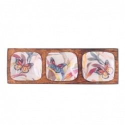 Plateau papillon en bois au design romantique pour la décoration de la maison