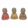 Moine 3 différentes figurines de Bouddha oriental en résine multicolore 5,5 cm