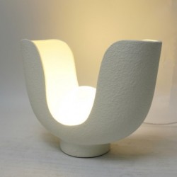 Lampe de Table Bohème en Porcelaine Blanche