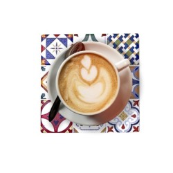 Coasters hydrauliques 4 unités Céramique multicolore | Individuel individuel Mantel Substers individuels 1x11x11cm