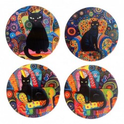 Sous-verres Chat 4 unités - Protégez vos tables avec ces sous-verres amusants et originaux
