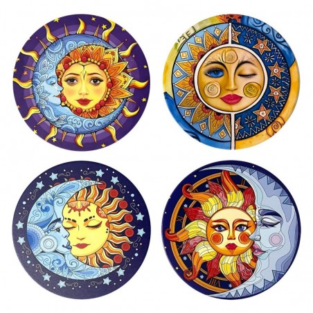 Sous-verres Soleil et Lune au design exclusif pour protéger vos tables de manière élégante et originale