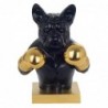 Figurine de chien bouledogue doré en résine, pour la décoration de la maison et les cadeaux