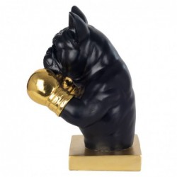 Figurine de chien bouledogue doré en résine, pour la décoration de la maison et les cadeaux