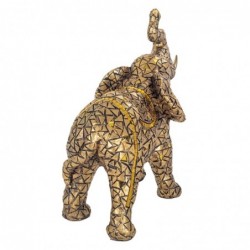 Figurine d'éléphant doré en résine de 22 cm pour la décoration de la maison