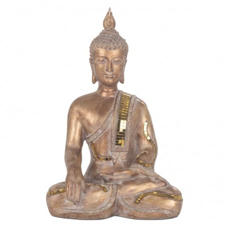 Figurine de bouddha Oriental doré en résine décorative, Style Feng Shui Zen pour la décoration de la maison et du bureau