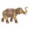 Figurine Éléphant Ethnique Décorative en Résine Dorée 24 cm