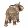 Figurine Éléphant Ethnique Décorative en Résine Dorée 24 cm