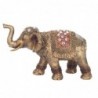 Figurine Éléphant Ethnique Décorative en Résine Dorée 24 cm