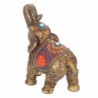 Figurine Éléphant Ethnique en Résine Dorée 15,5 cm