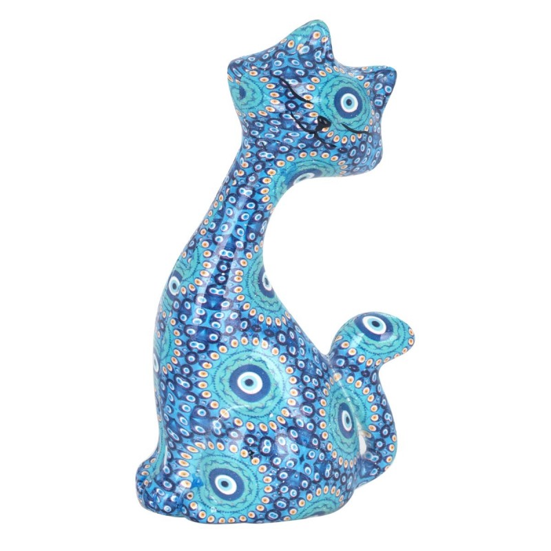 Figurine de chat bleu en résine, 11,5 cm x 4 cm x 6,5 cm, décoration de la maison