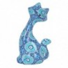 Figurine de chat bleu en résine, 11,5 cm x 4 cm x 6,5 cm, décoration de la maison