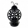 Bougeoir Coccinelle Déco Ethnique Métal Noir 16 cm