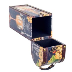 Box Brown Wine of MDF Tissu peint | Bouteilles bouteilles bouteilles empilables bois 36x11x11cm