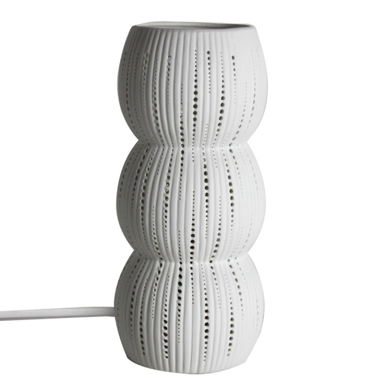 Lampe Bohème en Porcelaine Blanche 28 cm