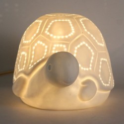 Lampe Tortue Bohème En Porcelaine Blanche