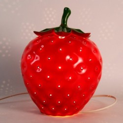 Lampe fraise en porcelaine