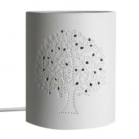 Lampe Arbre de Vie Bohème Porcelaine Blanche