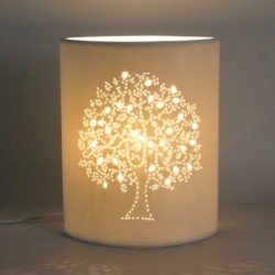 Lampe Arbre de Vie Bohème Porcelaine Blanche