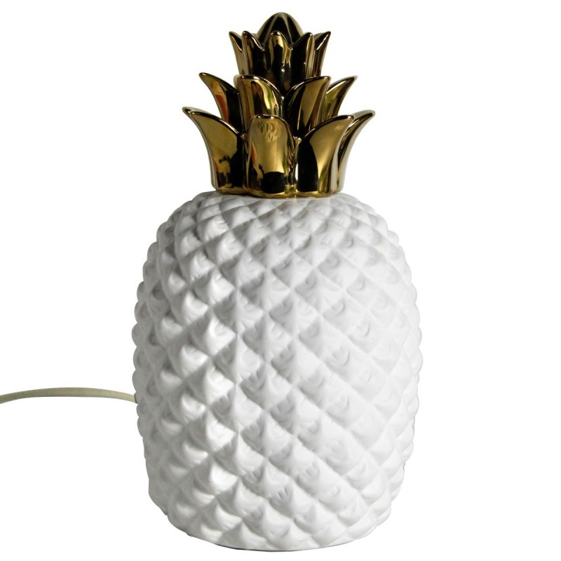 Lampe Ananas Décorative en Porcelaine Blanche