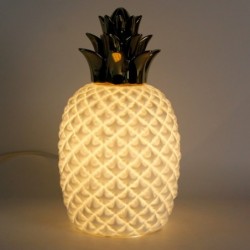 Lampe Ananas Décorative en Porcelaine Blanche