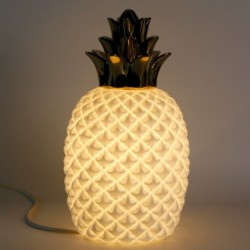 Lampe Ananas Décorative en Porcelaine Blanche