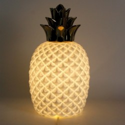 Lampe Ananas Décorative en Porcelaine Blanche