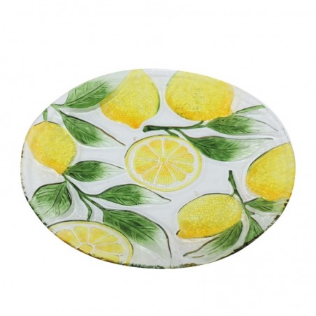 Assiette en verre avec motif citron pour la décoration et le service en cuisine