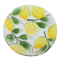 Assiette en verre avec motif citron pour la décoration et le service en cuisine