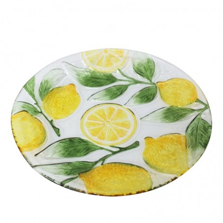 Assiette à Citron Décorative pour Cuisine - Plateau en Verre Jaune