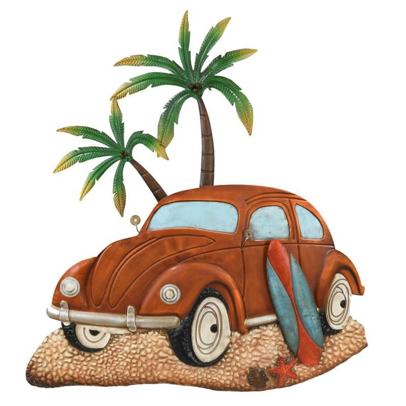 Ornement mural de voiture en métal Surf décoratif Vintage rouge 93x6x84 cm