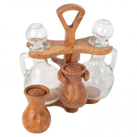 Zaida Cruet Base - Ustensile de cuisine en bois d'olivier de haute qualité