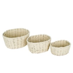 Paniers 3 Unités Brown de Spade | Panier plateau de plateau décoratif plateau osier 23x30x30cm