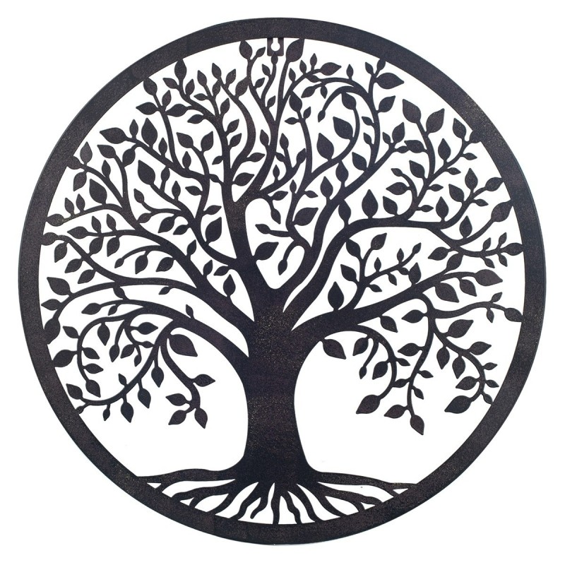 Ornement de l'arbre de vie marron métallique | Mandalas décoratifs en métal applique Mandalas décoratifs mural 50x1x50cm