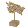 Ornement de dragon avec base de résine dorée | Figurines d'animaux Figures décoratives Salon 40x16x30cm