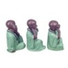 Figure Monk No Ve-Hey-Speak 3 Unités Résine Vert | Figure de Buddha Figurines décoratives Salon de décoration 17x9x12cm