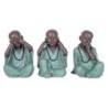 Figure Monk No Ve-Hey-Speak 3 Unités Résine Vert | Figure de Buddha figure décorative décoration Salon 25x16x19cm