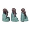 Figure Monk No Ve-Hey-Speak 3 Unités Résine Vert | Figure de Buddha figure décorative décoration Salon 25x16x19cm