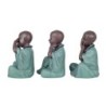 Figure Monk No Ve-Hey-Speak 3 Unités Résine Vert | Figure de Buddha figure décorative décoration Salon 25x16x19cm