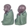 Figure Monje 2 Unités de résine verte | Figurines de Buddha Figure décorative Salon de décoration 29x19x20cm