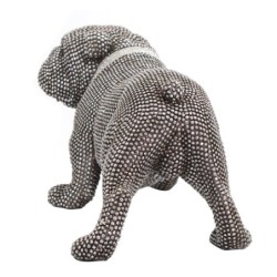 Figure Chien Bulldog argent de résine | Figurines de chien Figurines décoratives Décoracion Salon 20x20x39cm