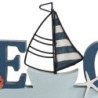 Figure Adorno Blue Blue Bois | Figure Marinera Appliquer des ornements nautiques muraux 14x3x33cm