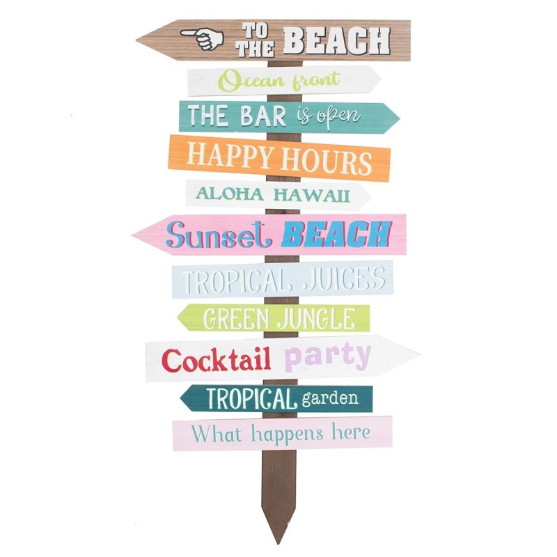 Ornement mural de plage marron en bois | Figure Marinera Appliquer des ornements nautiques muraux 78x2x40cm