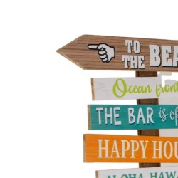 Ornement mural de plage marron en bois | Figure Marinera Appliquer des ornements nautiques muraux 78x2x40cm